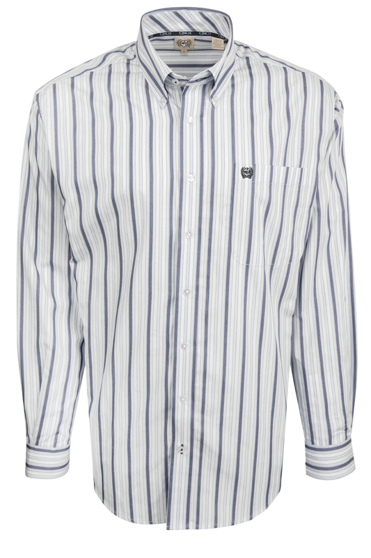 Cinch Button-Front Shirt - Classic Stripe