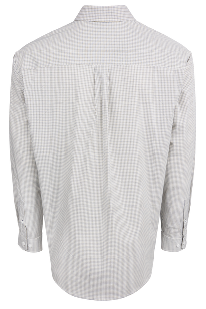 Cinch Button-Front Shirt - White Check