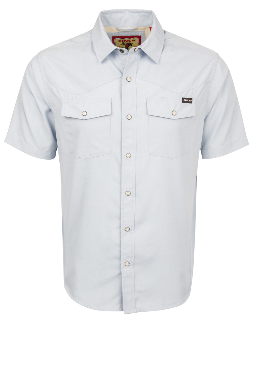 Cinch Snap Front Shirt - Light Blue