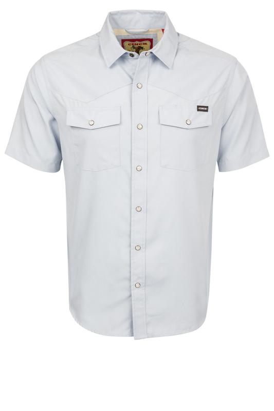Cinch Snap Front Shirt - Light Blue