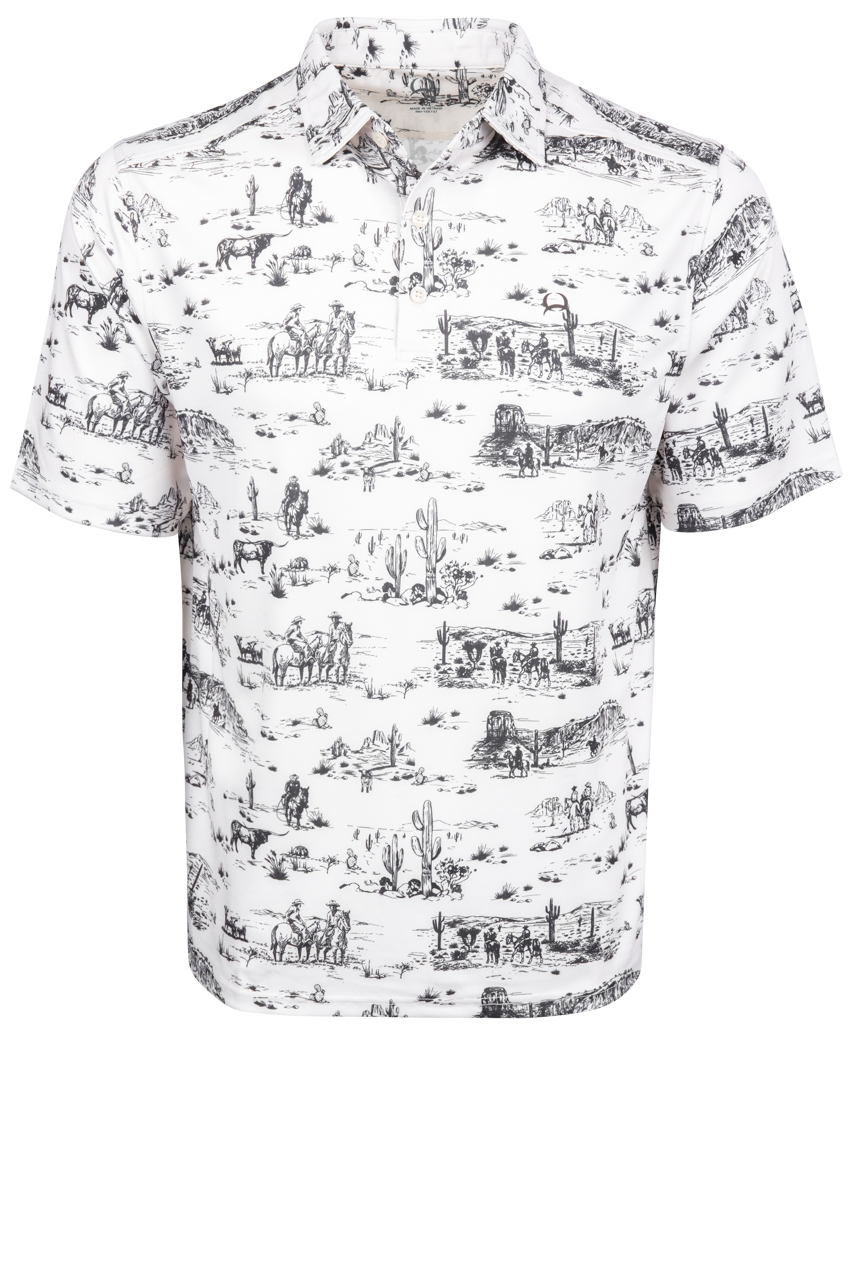 Cinch Arena Flex Polo Shirt - Scenic Cowboy