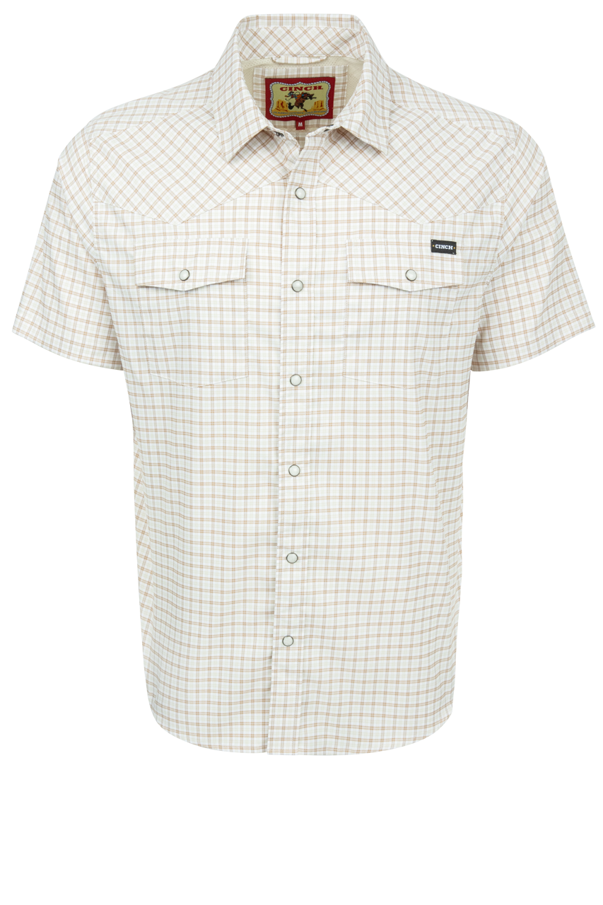 Cinch Arena Flex Camp Shirt - White Check