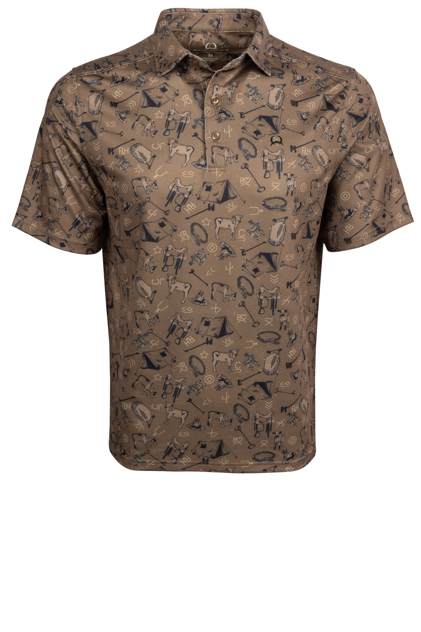 Cinch Arena Flex Polo Shirt - Brown