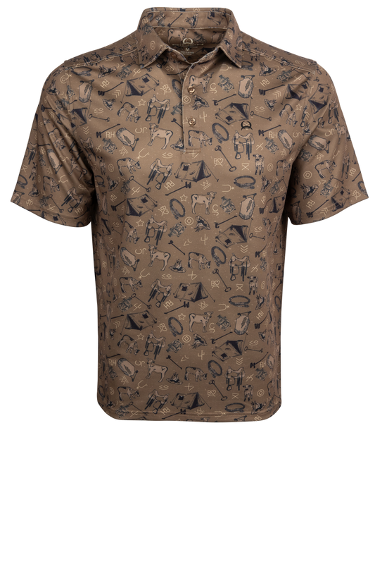 Cinch Arena Flex Polo Shirt - Brown