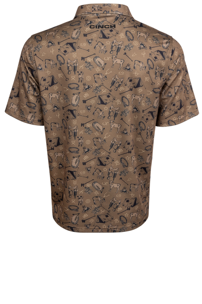 Cinch Arena Flex Polo Shirt - Brown