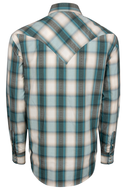 Stetson Men's Plaid Snap Front Shirt - Bluebird