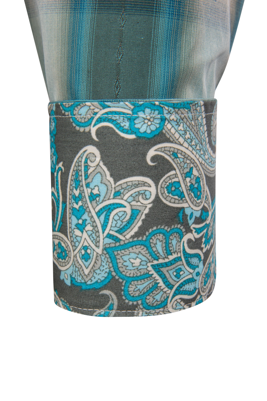 Stetson Men's Plaid Snap Front Shirt - Bluebird