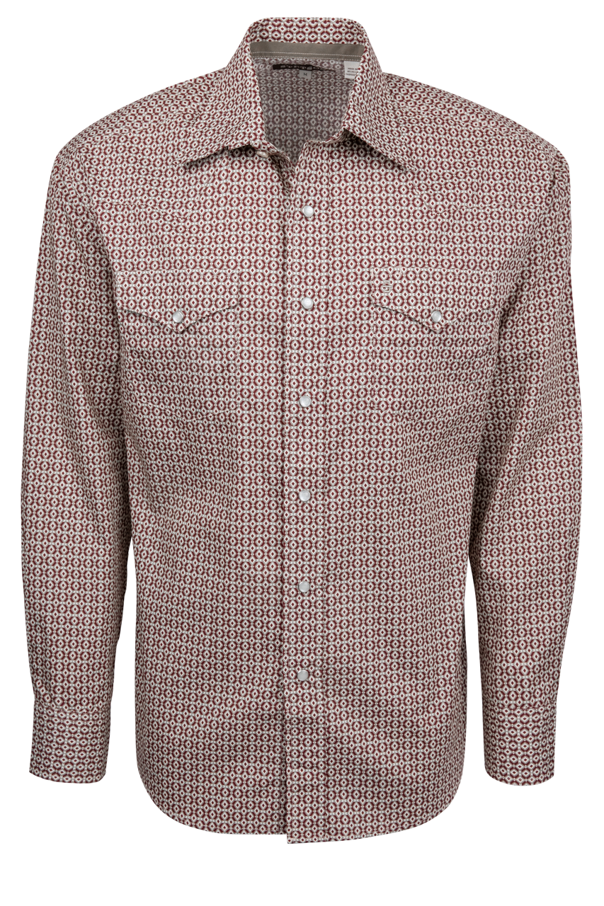 Stetson Men's Snap Front Shirt - Red Diamond