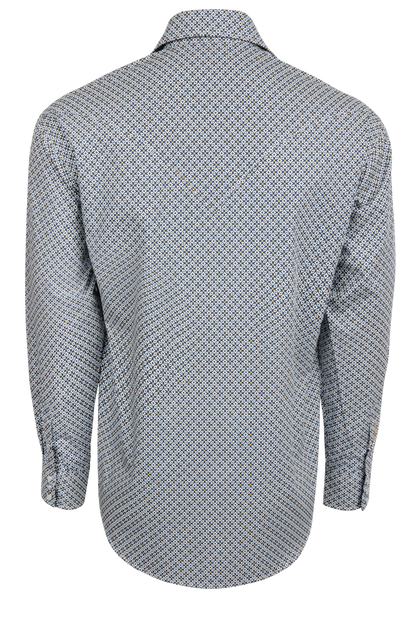 Stetson Men's Geo Print Snap Front Shirt - Navy