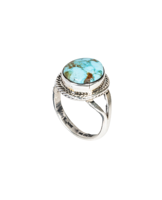 Sterling Silver Kingman Turquoise Ring by T. Jon