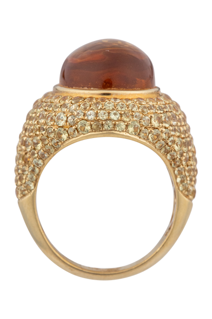 Yellow Sapphire & Diamond Dome Statement Ring