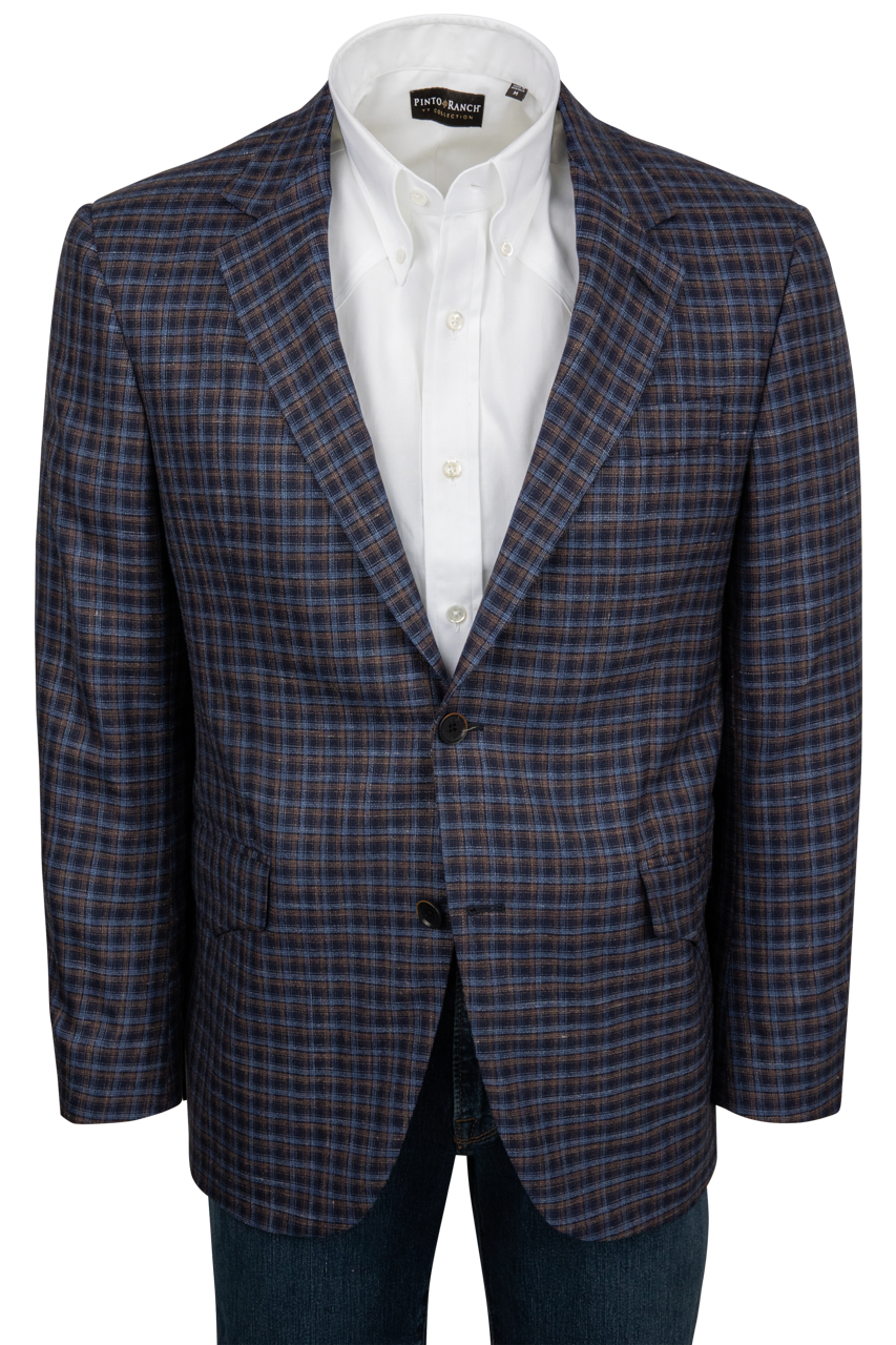 Pinto Ranch Navy Plaid Sport Coat