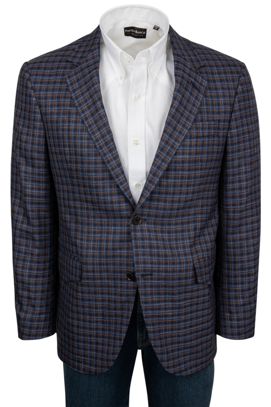Pinto Ranch Navy Plaid Sport Coat