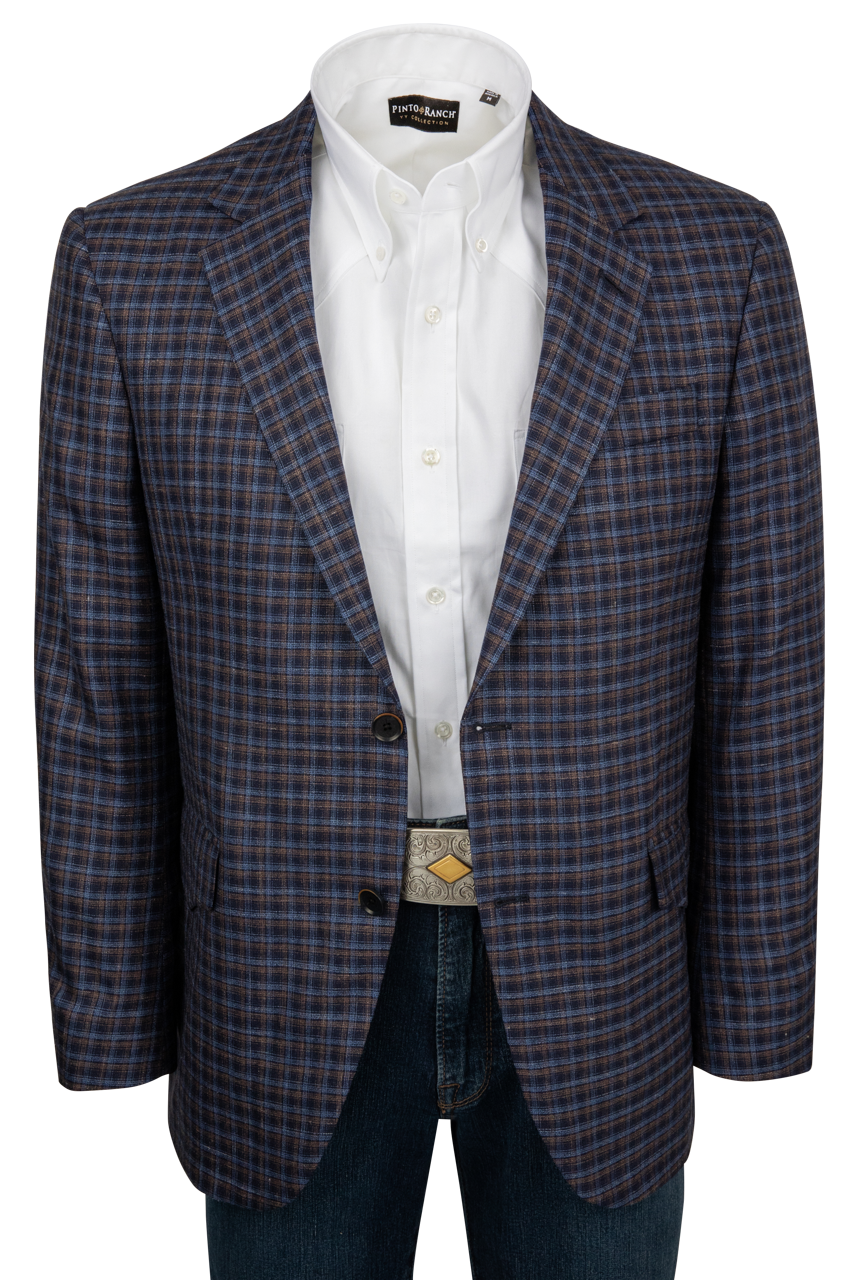 Pinto Ranch Navy Plaid Sport Coat
