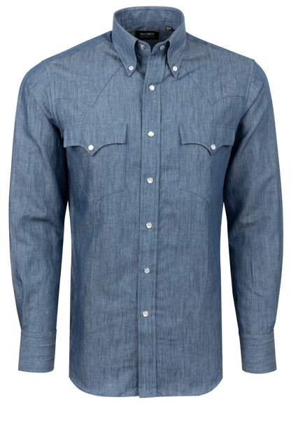 Lyle Lovett for Hamilton Snap Front Shirt - Medium Blue