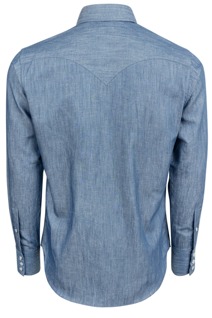 Lyle Lovett for Hamilton Snap Front Shirt - Medium Blue