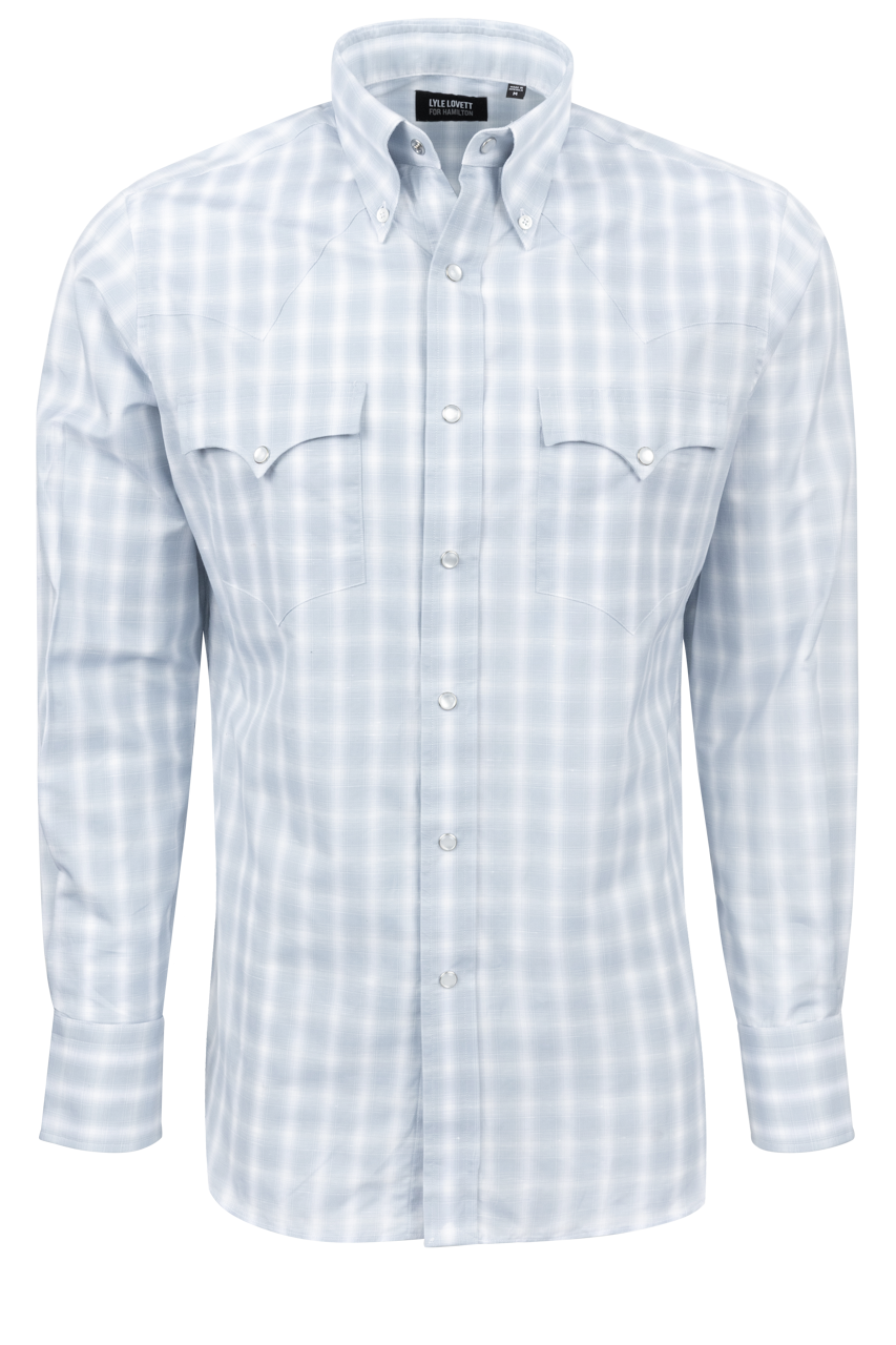 Lyle Lovett for Hamilton Snap Front Shirt - Blue Plaid
