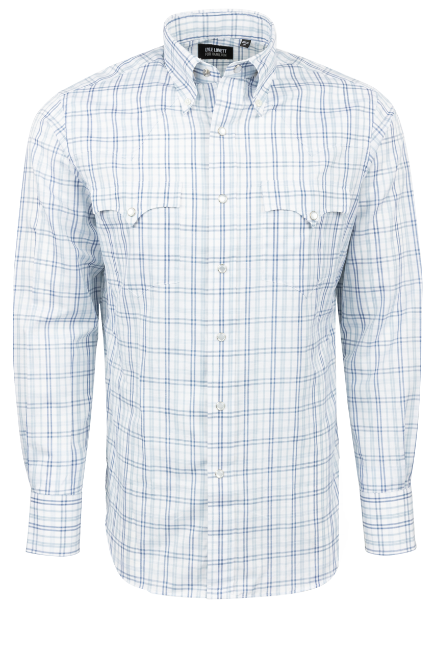 Lyle Lovett for Hamilton Snap Front Shirt - Blue Check