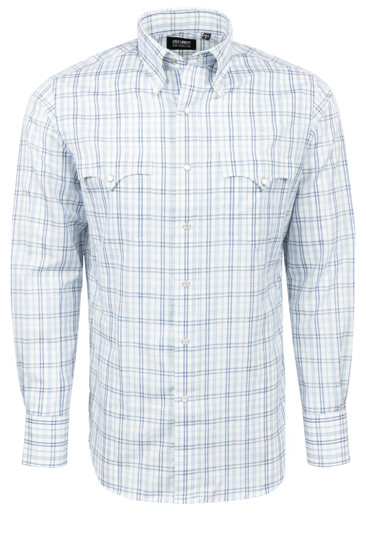 Lyle Lovett for Hamilton Snap Front Shirt - Blue Check