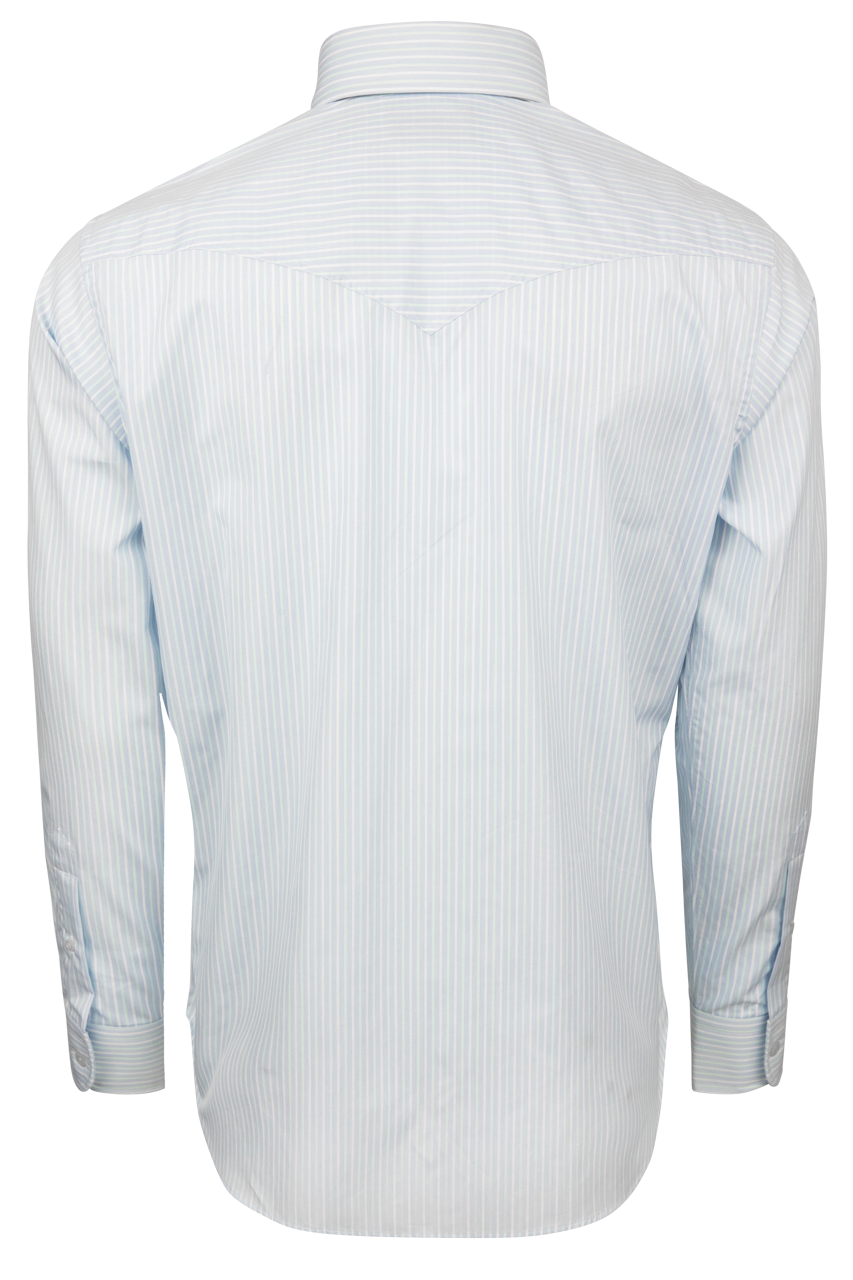 Pinto Ranch YY Collection Button-Front Shirt - Blue Stripe