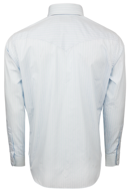 Pinto Ranch YY Collection Button-Front Shirt - Blue Stripe