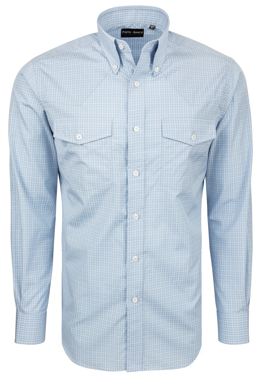 Pinto Ranch YY Collection Button-Front Shirt - Light Blue