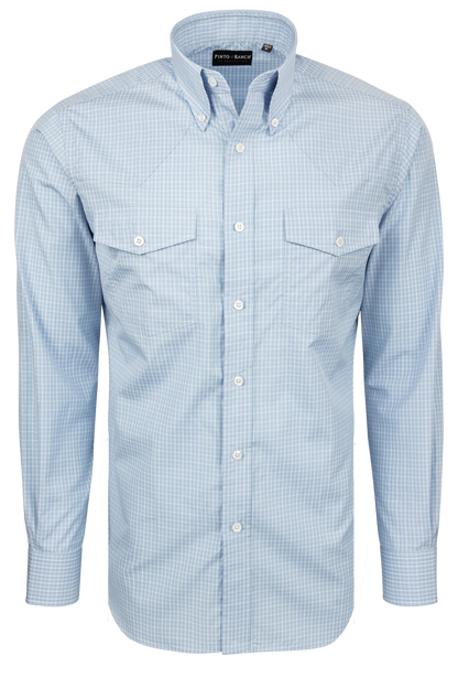 Pinto Ranch YY Collection Button-Front Shirt - Light Blue