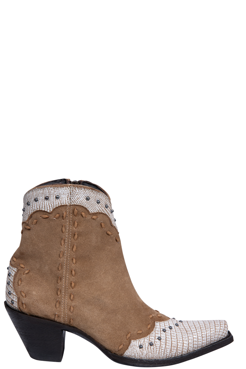 Old Gringo Sang and Way Cowgirl Booties - Camel/White