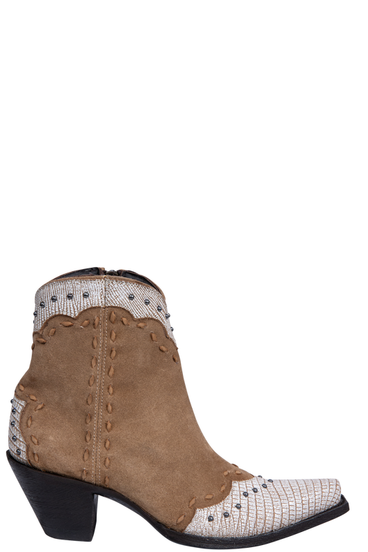 Old Gringo Sang and Way Cowgirl Booties - Camel/White