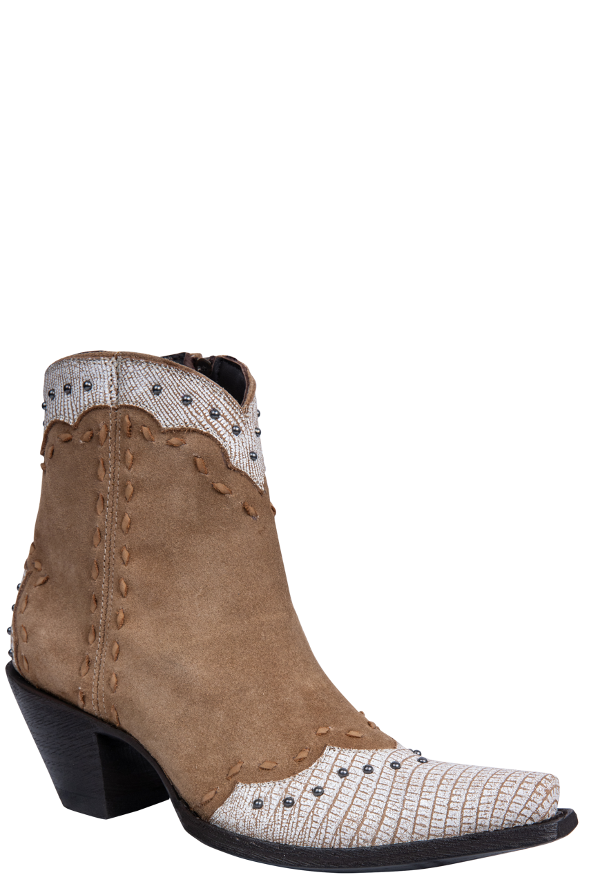 Old Gringo Sang and Way Cowgirl Booties - Camel/White