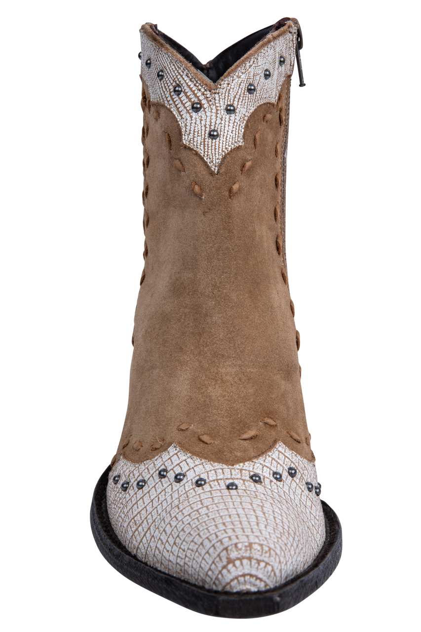 Old Gringo Sang and Way Cowgirl Booties - Camel/White