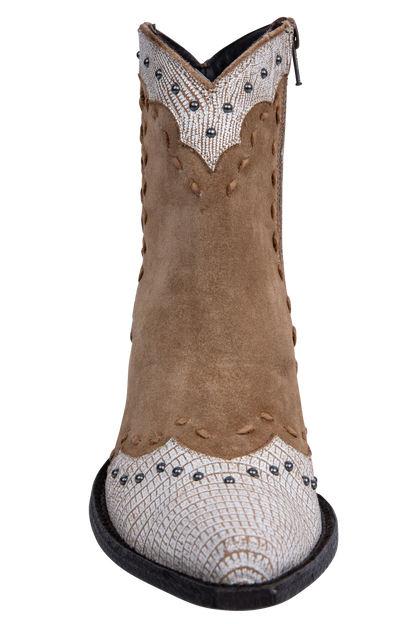 Old Gringo Sang and Way Cowgirl Booties - Camel/White