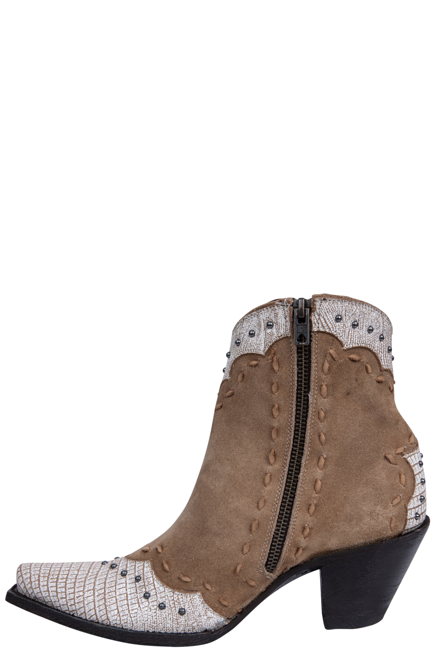 Old Gringo Sang and Way Cowgirl Booties - Camel/White