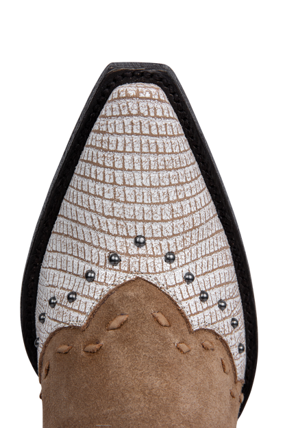 Old Gringo Sang and Way Cowgirl Booties - Camel/White