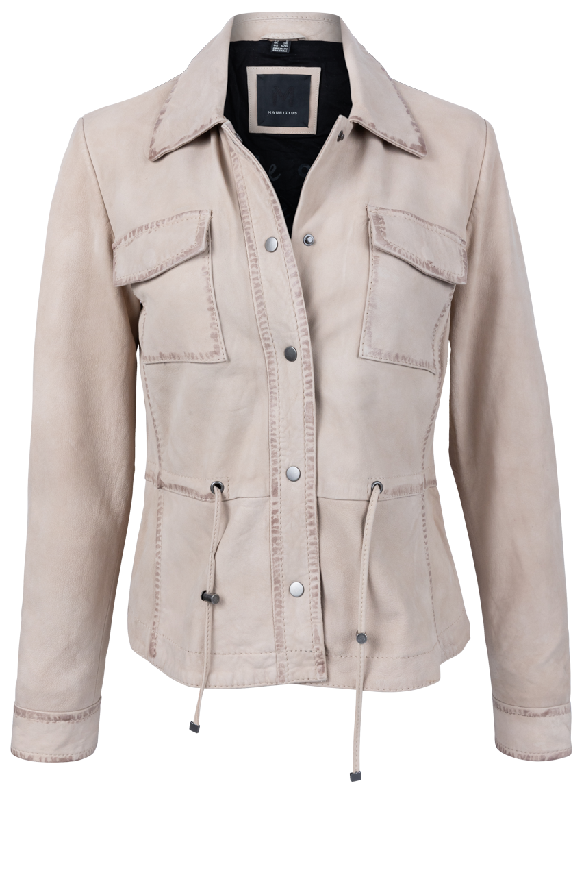 Mauritius Amaly RF Chalk Leather Jacket