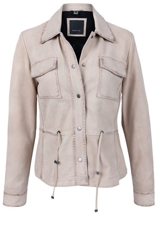 Mauritius Amaly RF Chalk Leather Jacket