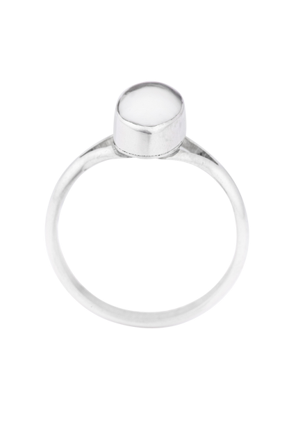 Sterling Silver White Buffalo Oval Ring