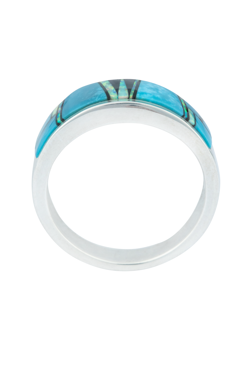 Kingman Turquoise & Opal Inlay Ring