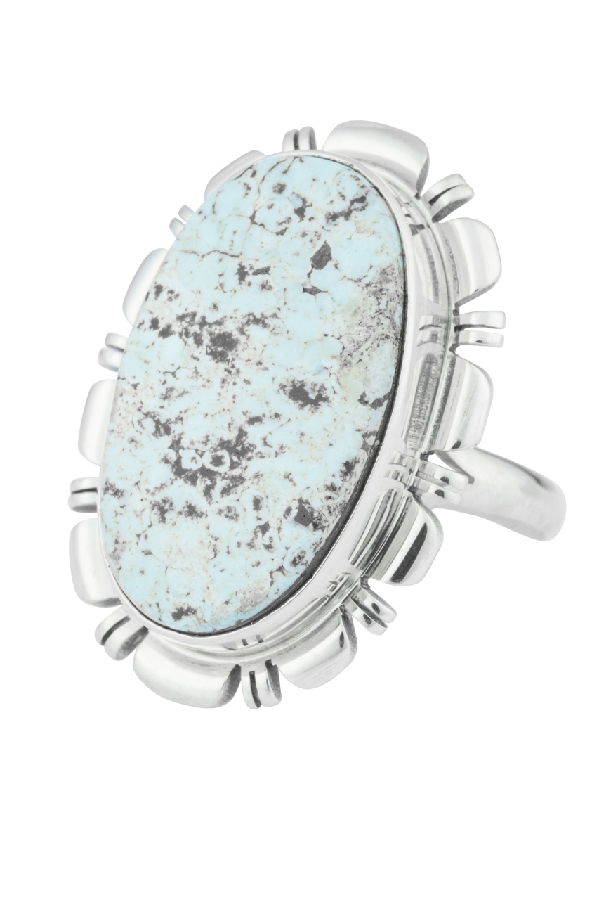 Sterling Silver Oval Dry Creek Turquoise Ring