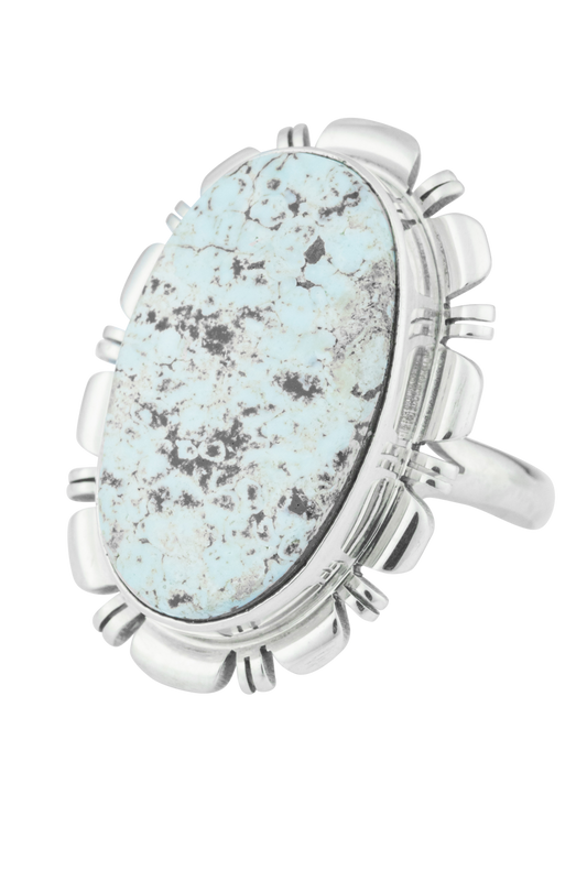 Sterling Silver Oval Dry Creek Turquoise Ring