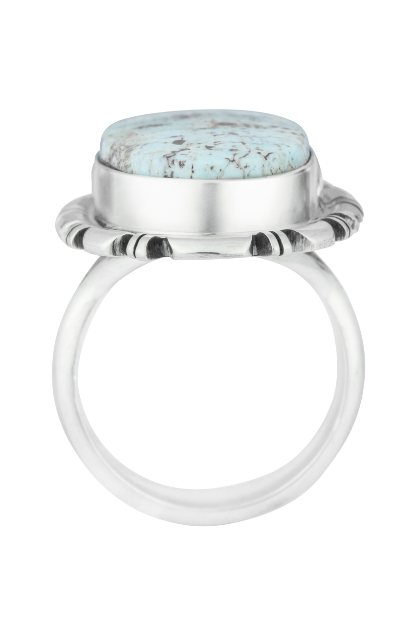 Sterling Silver Oval Dry Creek Turquoise Ring