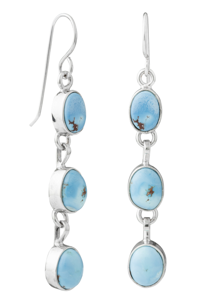 Sterling Silver Turquoise 3-Drop Earrings