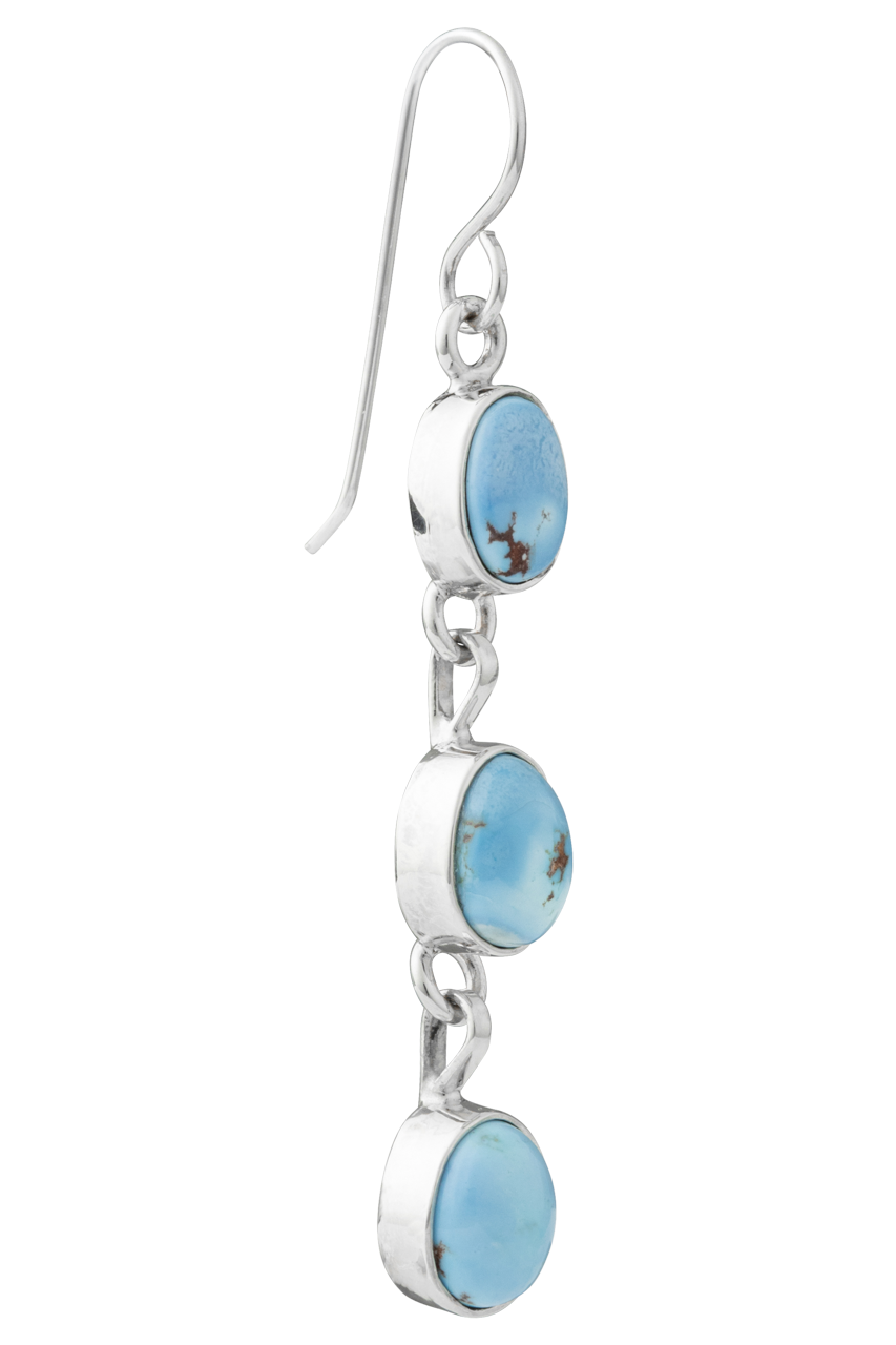 Sterling Silver Turquoise 3-Drop Earrings