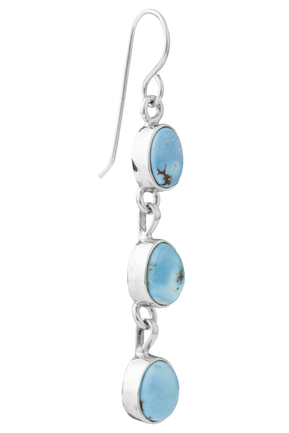 Sterling Silver Turquoise 3-Drop Earrings