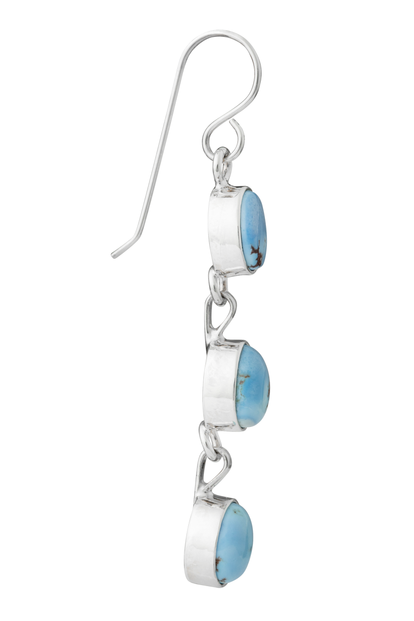 Sterling Silver Turquoise 3-Drop Earrings