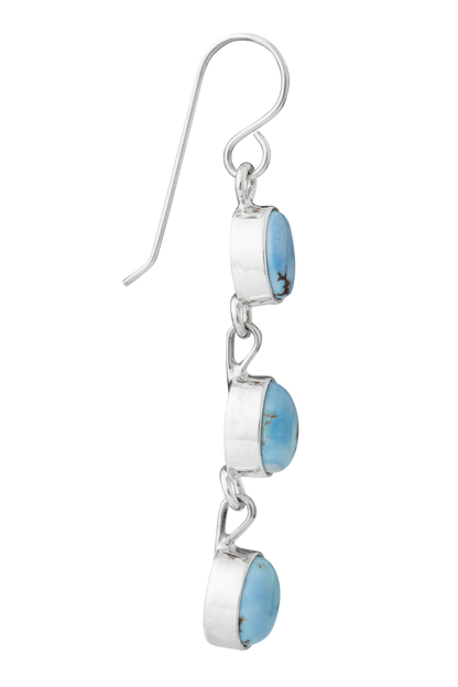 Sterling Silver Turquoise 3-Drop Earrings