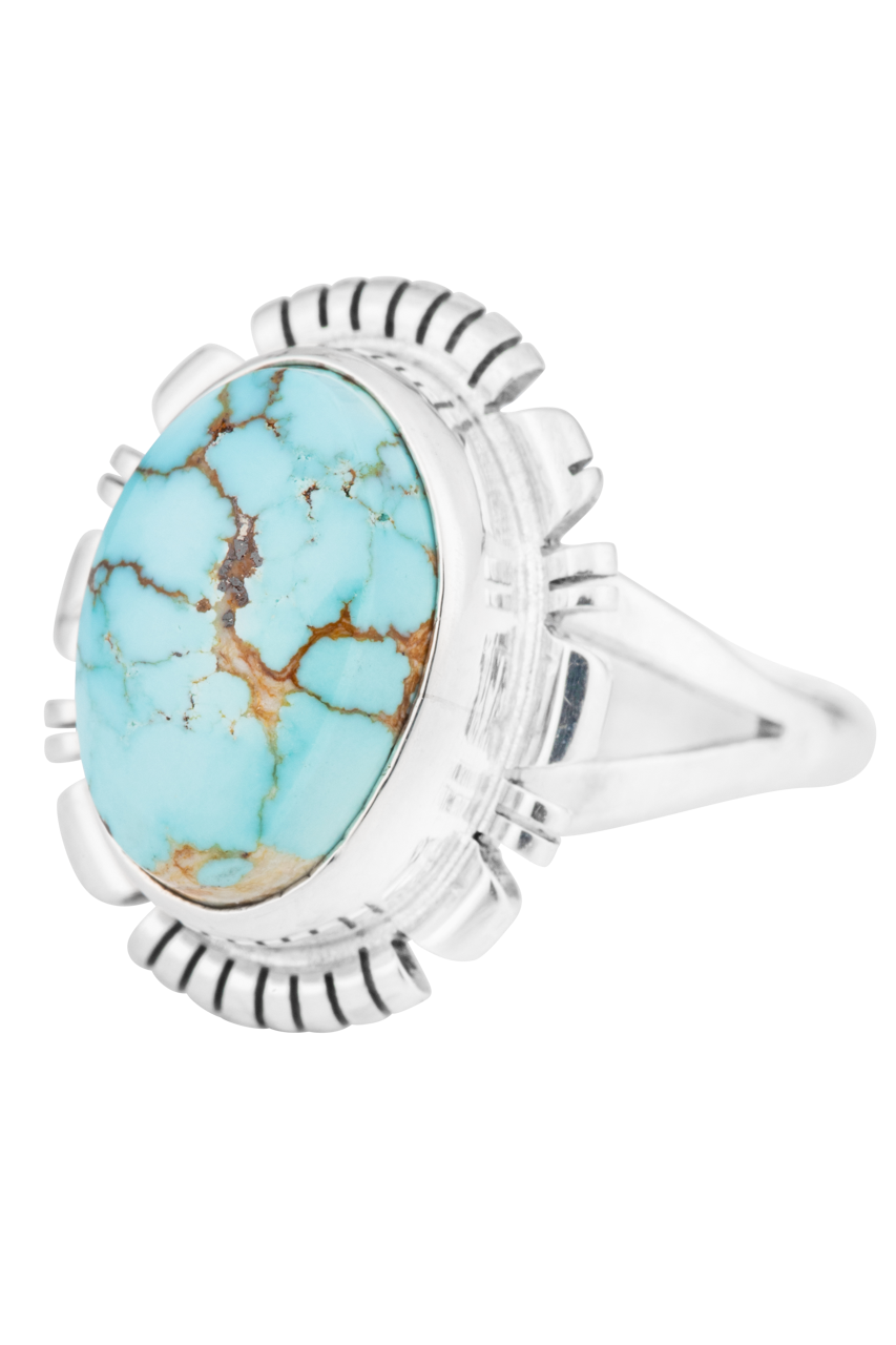 Sterling Silver Small Oval Kingman Turquoise Ring