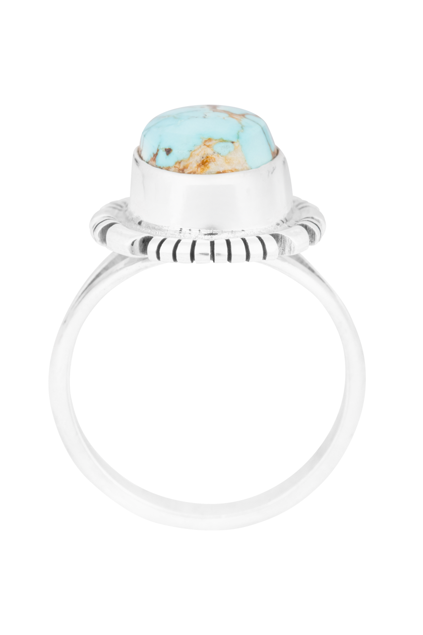 Sterling Silver Small Oval Kingman Turquoise Ring 2