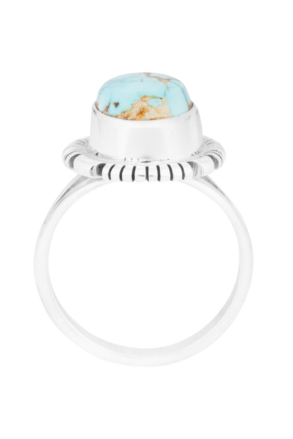Sterling Silver Small Oval Kingman Turquoise Ring 2