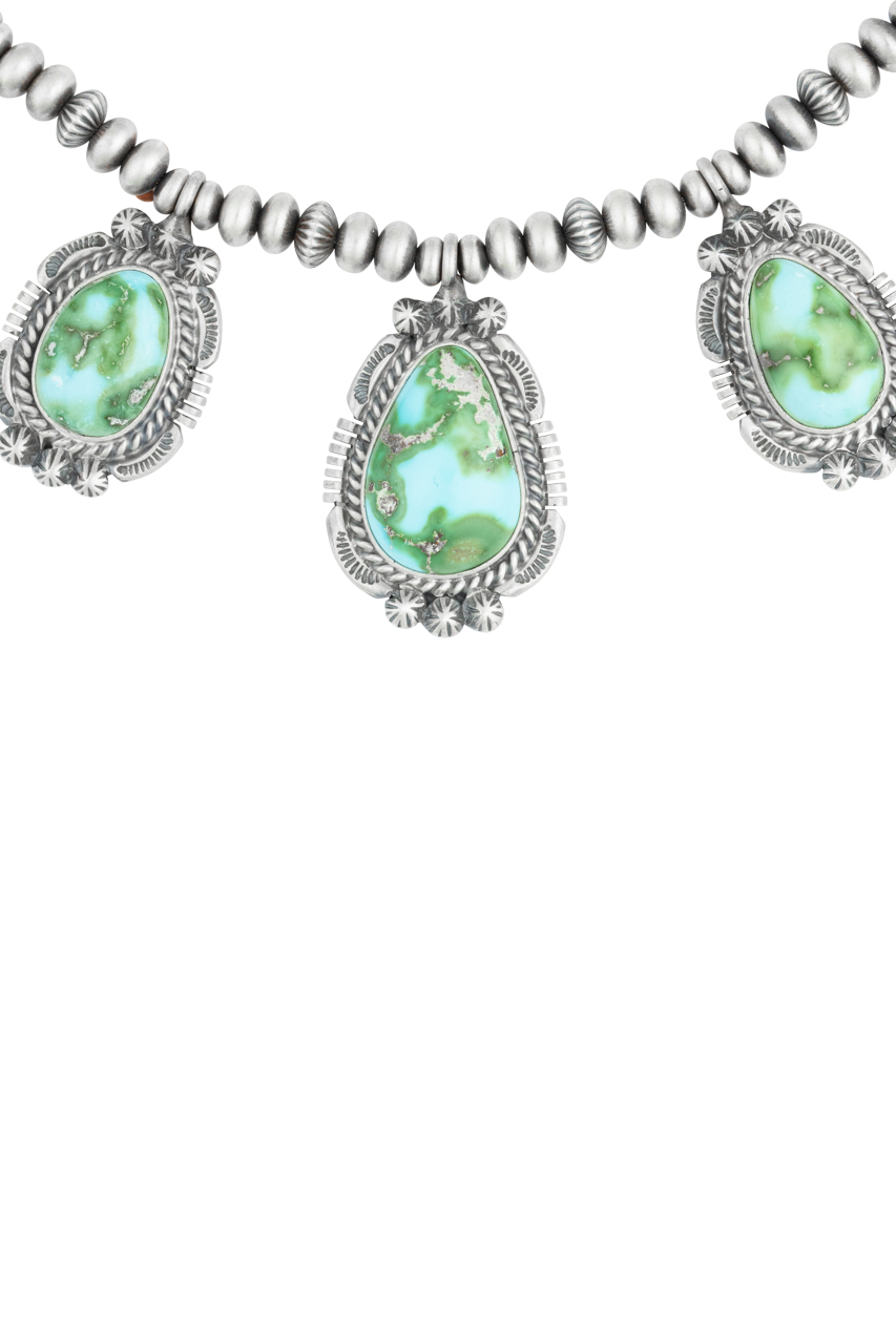 Sterling Silver Navajo Pearl Necklace & Earring Set